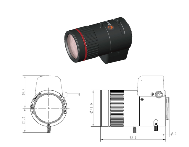 PVT10D14-3MEX，凤凰手动变焦5-50mm自动光圈镜头，凤凰F1.4自动光圈300万镜头
