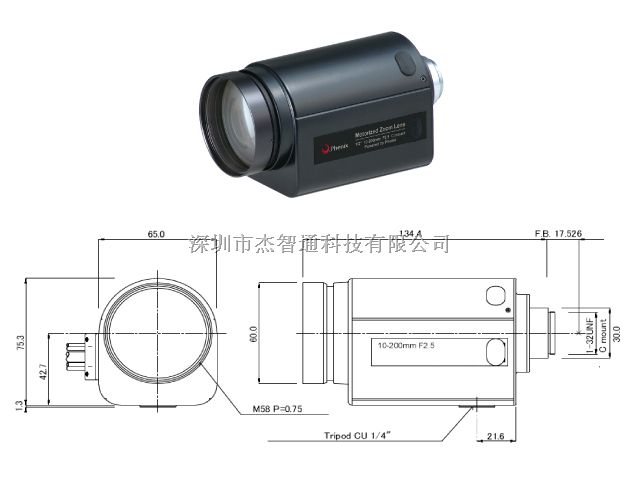 PMH20Z10D25，凤凰电动变焦镜头总代理，Phenix电动变倍DC驱动10-200mm镜头