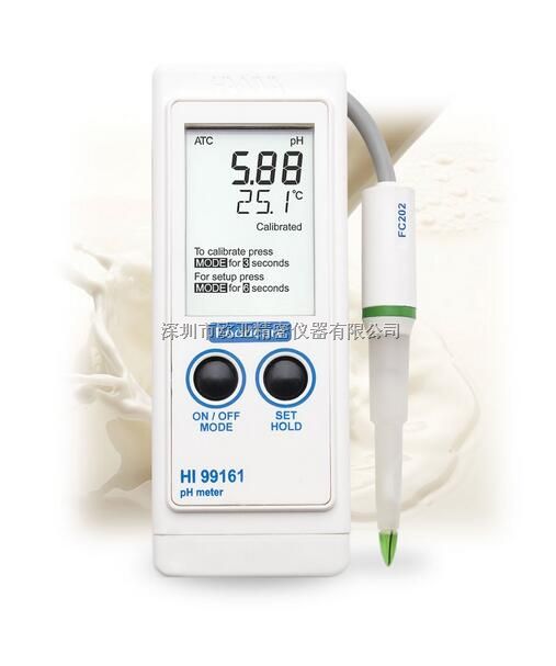 HI99161微电脑酸度pH -温度°C测定仪（奶类/食品行业）