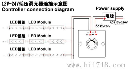 红外遥控低压LED调光器,调光开关,DC12-24V，ETH-800
