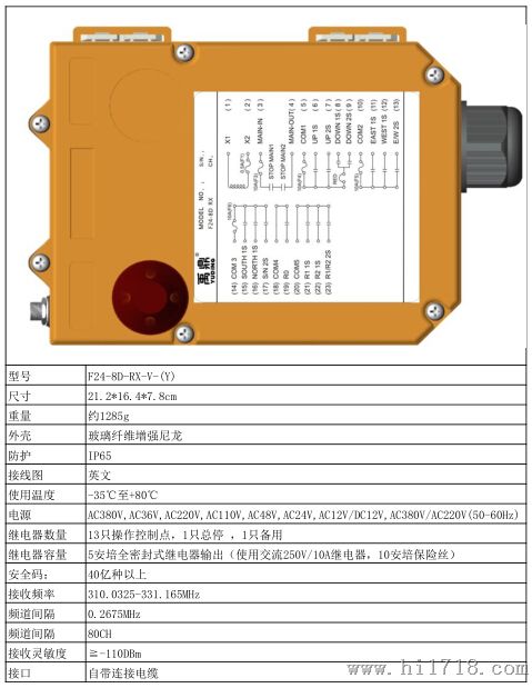 禹鼎F24-8D双速工业遥控器