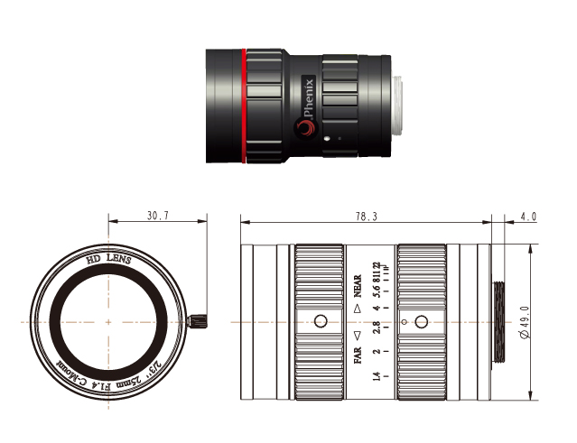 凤凰镜头PM2514-3MEX FA 300万像素25mm机器视觉镜头