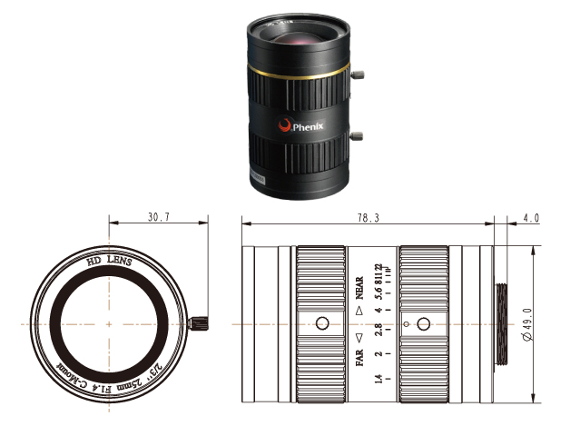 凤凰镜头FM2514-5M 500万像素25mm机器视觉镜头