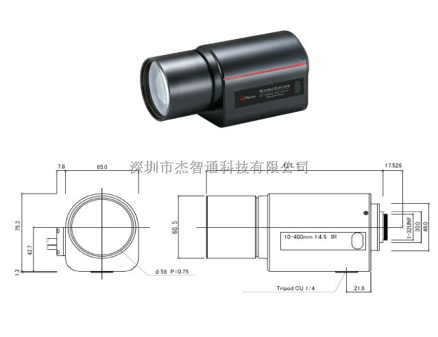 PMH40Z10D45PIR，凤凰10-400mm预制位电动变焦镜头，Phenix凤凰DC驱动镜头