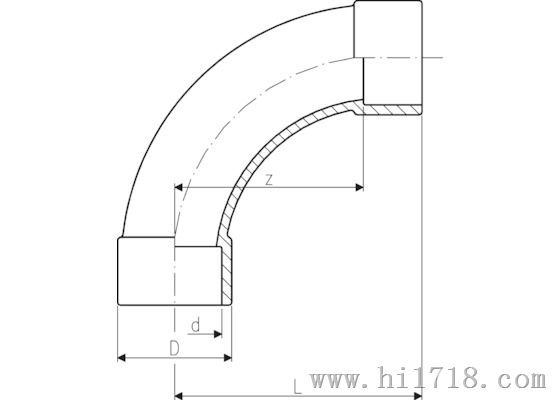 弯头 90°弧形弯头 公制管件 PVC-U 瑞士+GF+ PN16