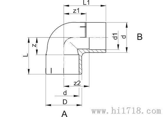 弯管 90°变径弯头 公制管件 PVC-U 瑞士+GF+ PN16