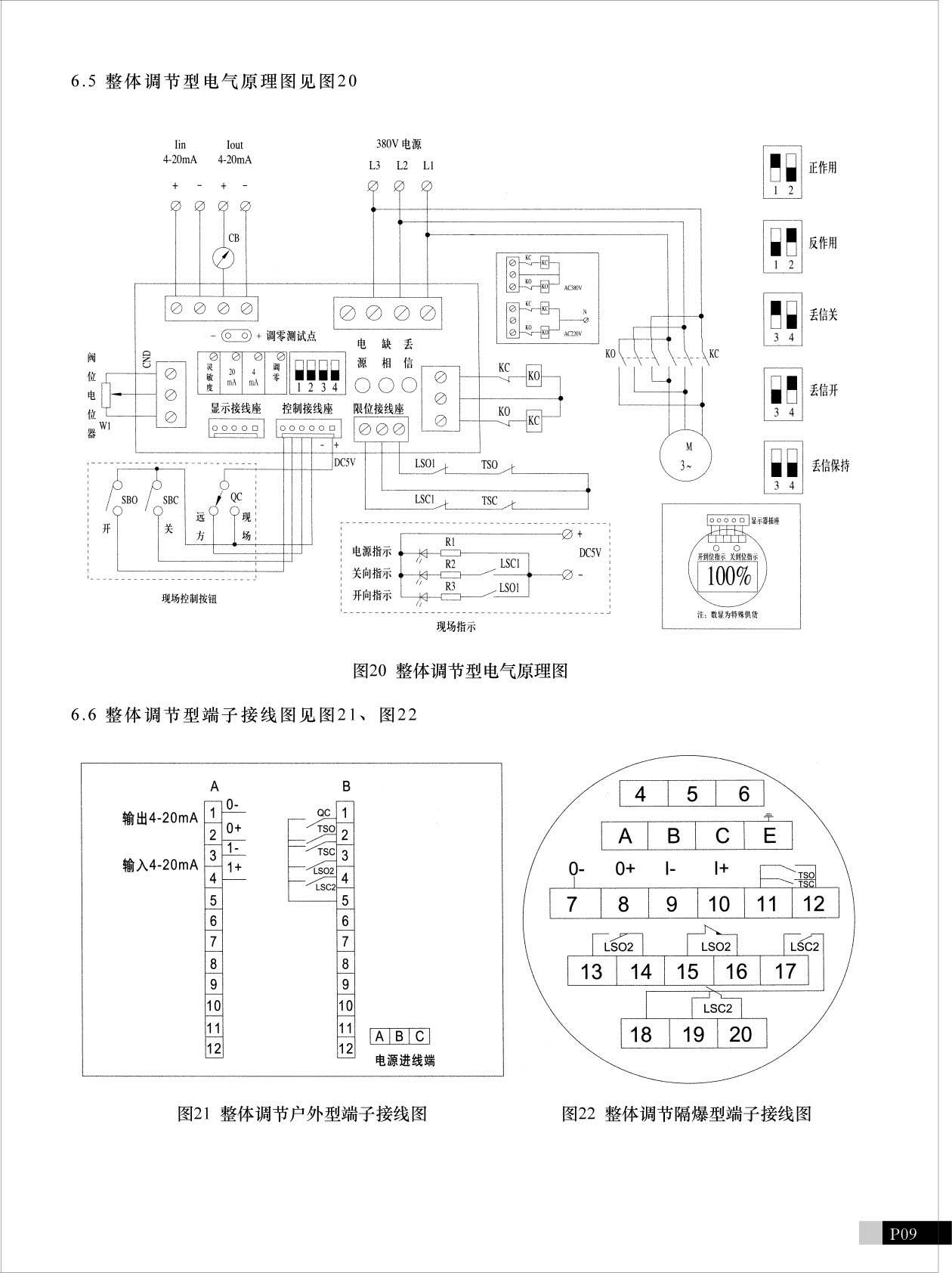 整体型电动截止阀接线图