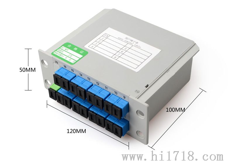 供应电信级PLC插片式1分16光分路器100%过高低温测试