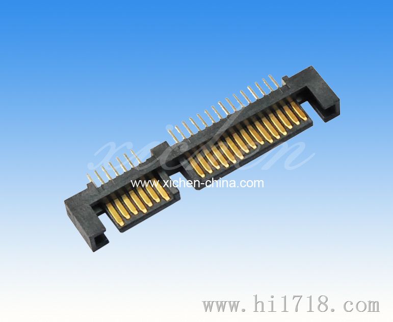 SATA 7+15P公座 SMT带三个鱼叉