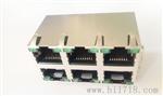 厂家直供2X2\2X3\2X4\2X6\2X8系列屏蔽带灯带弹RJ45网络连接器 双层多胞高品质网口