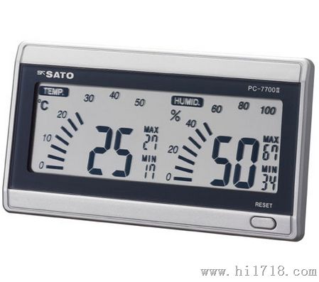 室内悬挂数显温湿度仪表 日本佐藤SATO牌PC-7700II