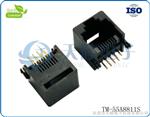 供应RJ45 8P8C 1X2全塑网络接口