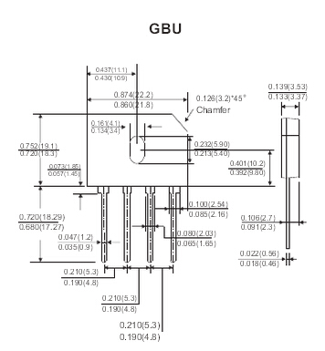 GBU610桥堆_1000v插件整流桥