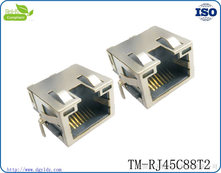 沉板8.6网络接口插板式|RJ45沉板式屏蔽母座(TM88SMT-H=8.6)