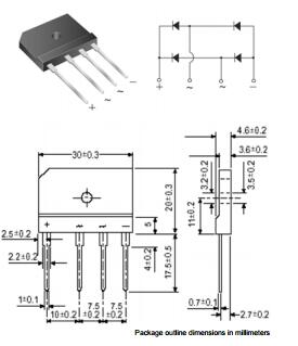 GBJ10A桥堆_10A扁桥GBJ10A